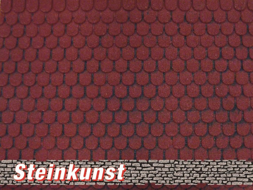 Vollmer 48830: G Dachplatte Biberschwanz aus Steinkunst, L 58 x B 95 cm