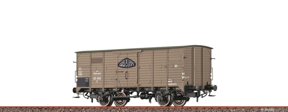 Brawa 50974: H0 Gedeckter Güterwagen G "Gräf & Stift" BBÖ, Epoche III, AT, Spur H0 1:87