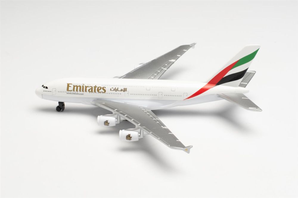 Herpa 86RT-9904: Single Plane Emirates A380, Spiel-Flugzeug-Modell für Kinder